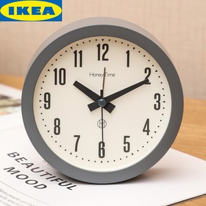 IKEA宜家简约台式闹钟儿童静音带灯大数字时钟床头学生用起床神器