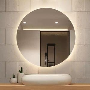 智能浴室镜墙面镜子卫生间免打孔防雾镜化妆圆镜触摸屏补光发光镜
