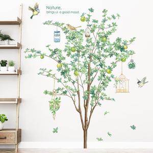 北欧植物墙贴大树背景贴画客厅沙发装饰自粘贴纸绿色贴画ZDB-2188