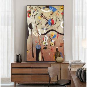 胡安米罗超现实主义现当代抽象卡通卧室沙发背景墙壁巨幅装饰挂画