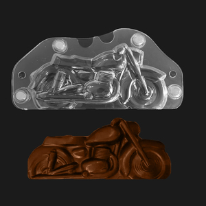 3D摩托车巧克力模具PC透明硬塑朱古力翻糖蛋糕装饰烘焙摩托车磨具