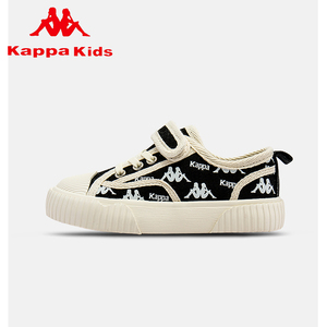 Kappa kids卡帕帆布鞋春夏新款潮流时尚板鞋魔术贴女童百搭休闲鞋