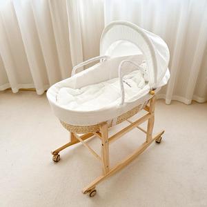 编织婴儿床摇篮提篮便携小睡篮床中床新生儿手提篮躺椅手工