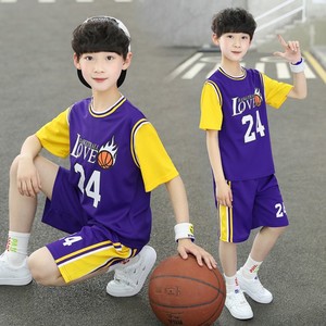 耐克2024新款男童夏装儿童运动服套装中大童洋气短袖运动装篮球服