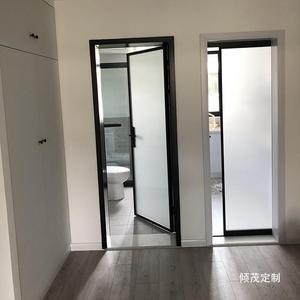 上海极窄商场平开门铝镁合金厨房间厕所钢化玻璃卫生间店铺推拉门