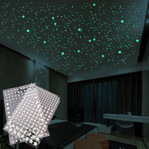 3D立体夜光贴荧光圆点小星星贴纸客厅卧室寝室儿童房宿舍墙贴屋顶