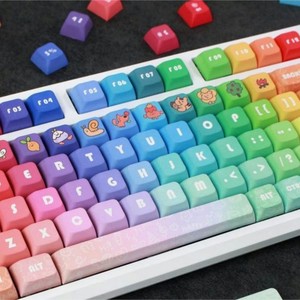 彩虹糖果|渐变色键帽机械键盘个性五彩多巴胺PBT热升华类XDA原厂