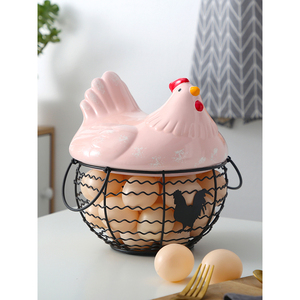 创意母鸡收纳篮子 家用鸡蛋篮框子可提手水果篮子 储物篮厨房用品