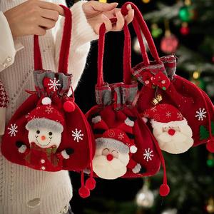 圣诞节礼物袋儿童小礼品圣诞老人平安夜苹果包装袋子礼盒装饰袜子