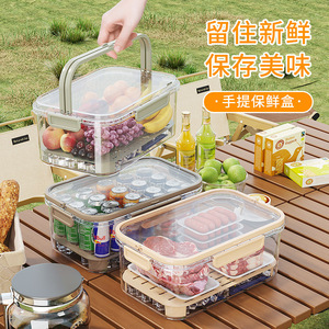 厨房食物保鲜盒露营春游便当盒外出便携手提水果盒野餐移动小冰箱