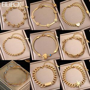 EILIECK 316L Stainless Steel Gold Color Bracelet for Women S