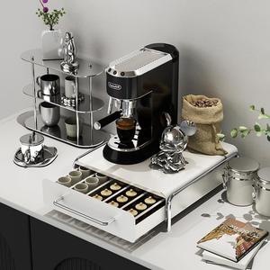 家用胶囊咖啡收纳展示架咖啡机器具收纳抽屉式垫高底座