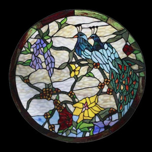 教堂彩色玻璃艺术蒂凡尼屏风镶嵌挂件门窗吊顶装饰复古背景墙精品
