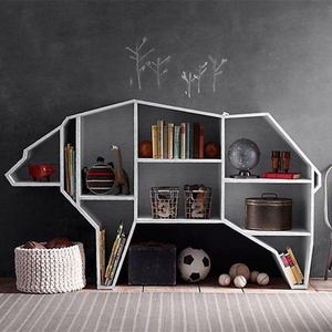 创意动物造型学校书架个性摆件展示柜置物架客厅书柜壁挂定手工艺