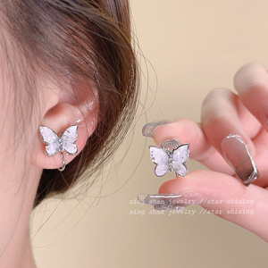 S925银针耳环韩系高级感小众耳钉复古珍珠花朵气质百搭耳饰批发女