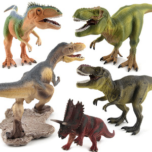 跨境热卖 儿童侏罗纪恐龙模型玩具雷克斯暴王龙羽王龙五角龙摆件