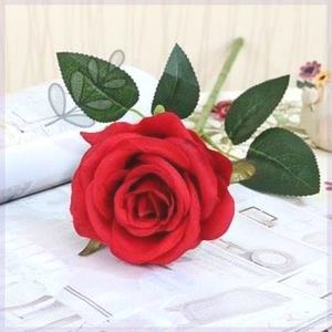 一支玫瑰花仿真单只防真花塑料花假花客厅室内摆设装饰单支小饰品
