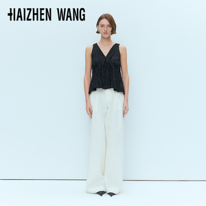 HAIZHENWANG原创设计师品牌 24SS春夏首发圣维特褶皱拼接上衣