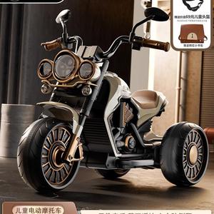 儿童三轮车可坐户外脚蹬摩托车充电宝宝男女带人玩具电动溜娃神器