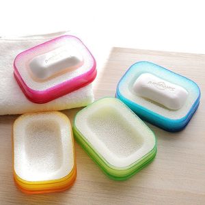 海绵肥皂盒双层有氧肥皂盒托盒带海绵香皂盒起泡沫沥水皂盒易吸干