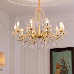 铁艺吊灯客厅餐厅欧式法式美式卧室金色白色豪华水晶吊灯