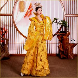 古装女汉服冬季款贵妃服装拖尾唐朝古代皇后公主宫廷中国风演出服
