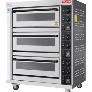 三联三层三盘中型烤箱商用家用电烘炉y披萨炉烘焙箱节省空间旋钮