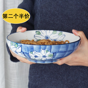 日式拉面碗陶瓷7.5寸浅碗斗和风餐具家用创意超大号拌饭泡面汤碗