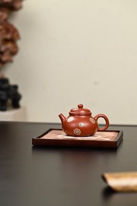 新品宜兴紫砂壶纯手工文人雅器容天茶壶皱皮朱泥150c高档礼品茶具