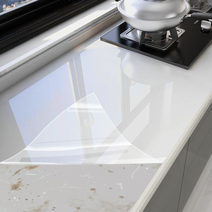厨房台面保护膜石英石灶台用贴膜防水防油耐高温大理石透明自粘纸