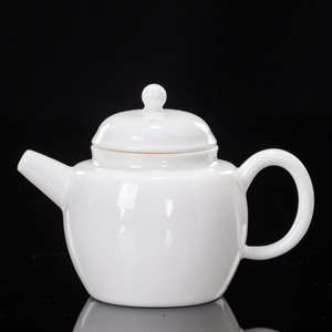 掌心单壶小号茶壶约120ml羊脂玉功夫茶具家用德化陶瓷白瓷泡茶器