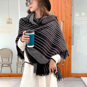 Dashed Stripe Scarf Women's Autumn and Winter British Ve