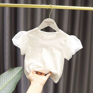 热销1-7岁女宝宝短袖上衣2024新款女婴儿夏装韩版女童洋气泡泡袖