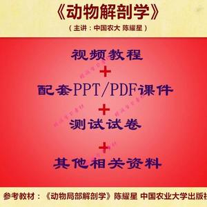 中国农大 陈耀星 动物解剖学 视频教程讲解 PPT教学课件