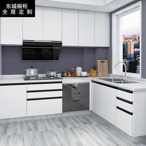 上海简约厨柜厨房晶钢板岩板石英石台面现代整体橱柜全屋定制厂家