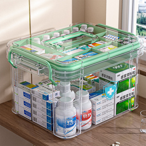 医药箱家用大容量医疗急救箱医护多层药品应急收纳盒家庭装手提箱
