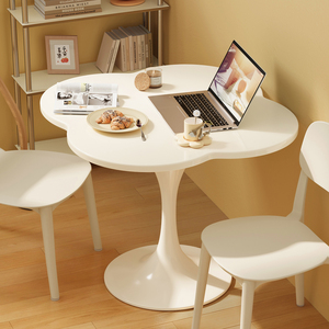 IKEA宜家圆桌简约餐桌饭桌吃饭桌子家用小户型阳台休闲郁金香白色