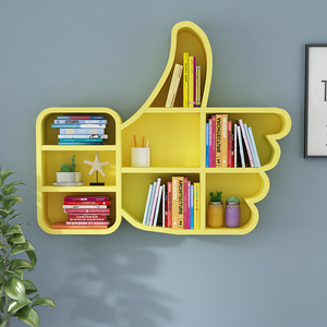 铁艺创意拇指造型书架个性艺术置物架儿童趣味书柜学校墙上可定制