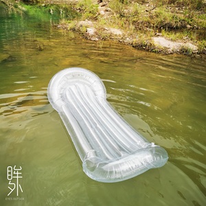 匀发透明单人水上浮床水垫充气床游泳装备海边沙滩躺椅氛围拍照出