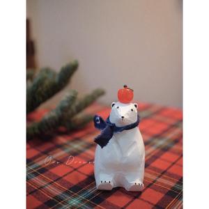 一个抽屉 手工可爱实木雕白熊北极熊摆件工艺品生日新年礼物