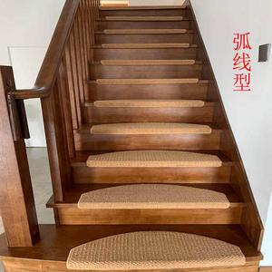 家用仿剑麻纹楼梯地垫简约免胶自吸防滑地毯实木石材瓷砖光滑踏步