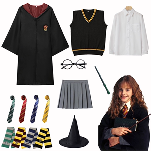 魔法学院赫敏魔法袍儿童哈利周边波特cos服装斗篷巫师袍毕业服装