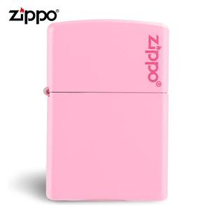 ZIPPO火机正版粉红色238ZL粉色哑漆商标官方美国正品抖音同款