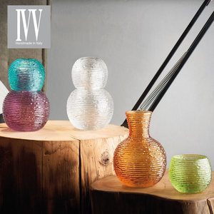 意大利进口IVV 纯手工创意个性彩色玻璃带盖子办公室水杯冷水壶套
