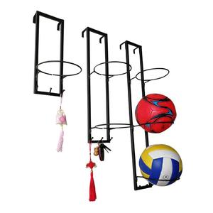 简约时尚门后壁挂球架免打孔儿童篮球收纳架家用栏杆球框架足球架