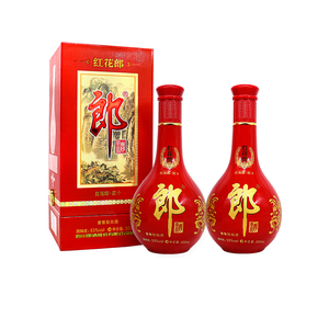 郎酒红花郎红十 酱香型白酒53度500ml*2瓶盒装含礼袋