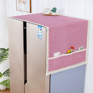 冰箱防尘罩盖布巾亚麻单开门双开新款田园欧式小冰箱微波炉蒙垫布