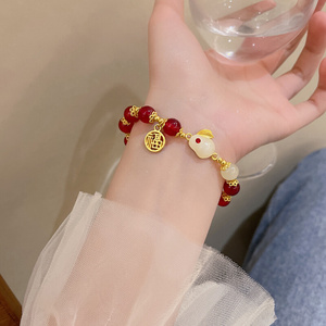 2023 New Year of life Jade Rabbit bracelet Female retro