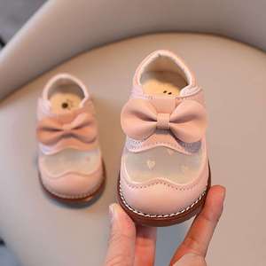 女婴儿学步鞋单鞋2024春夏新款女童公主鞋透气软底小皮鞋