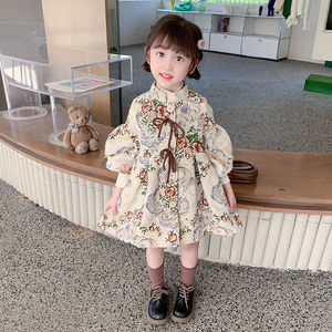 巴拉巴柆韩范女童外套春装2023新款洋气儿童中长款风衣网红童装女